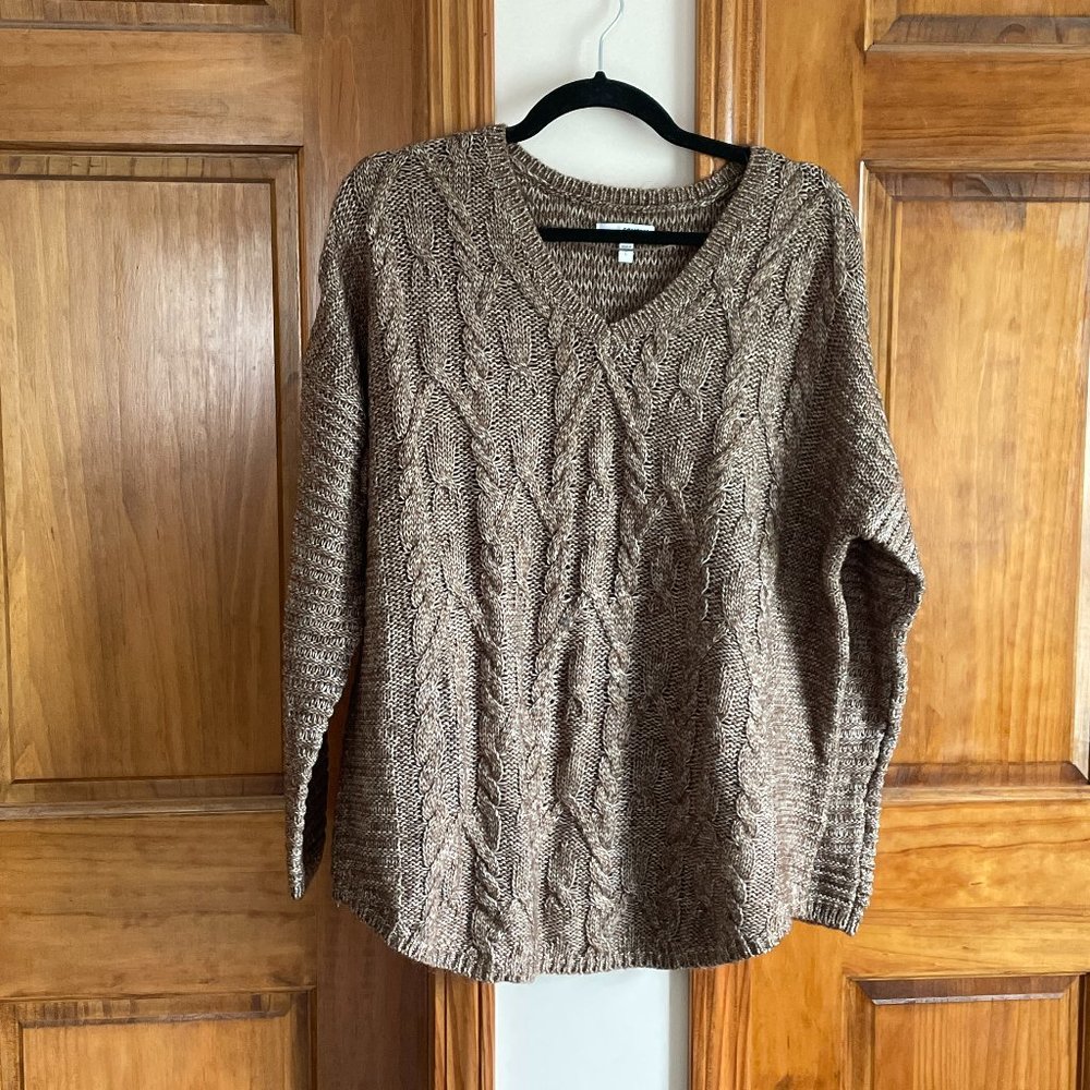 NWOT Sonoma Goods for Life Brown Marled Traditional Sweater Size L